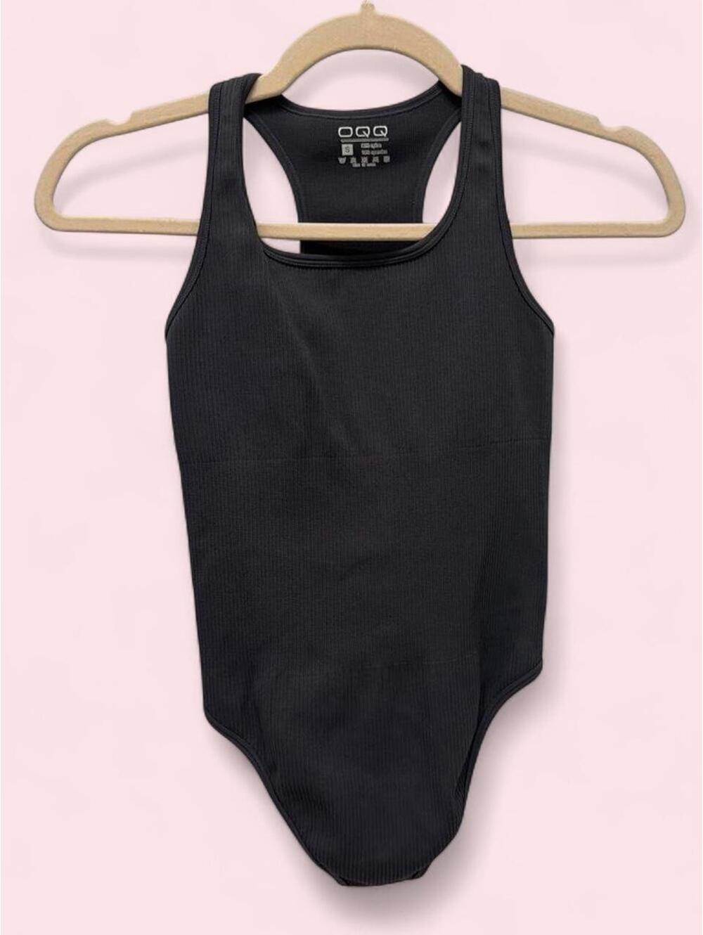 Gray ribbed bodysuit